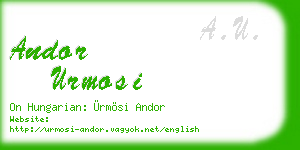 andor urmosi business card